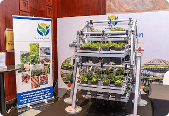 Vertical farming system on display